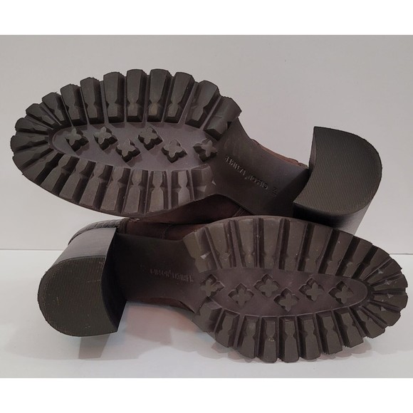 Gibson Latimer Felisa Dark Brown Cow Suede/Fabric/Leather Combat Heeled Boot 8 M - Picture 11 of 11